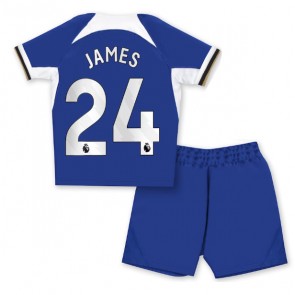 Chelsea Reece James #24 Koszulka Podstawowych Dziecięca 2023-24 Krótki Rękaw (+ Krótkie spodenki)